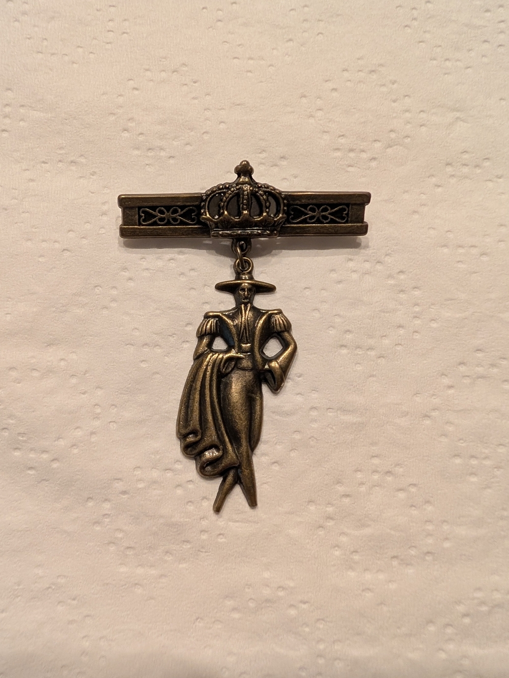 Vintage Mid-Century Spanish Matador Dangle Brooch Pin